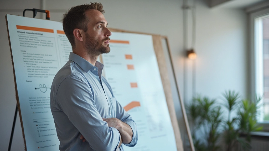 Strategische Planung mit Jahreszielen und Quartalsmeilensteinen auf einer Übersichtstafel strukturiert