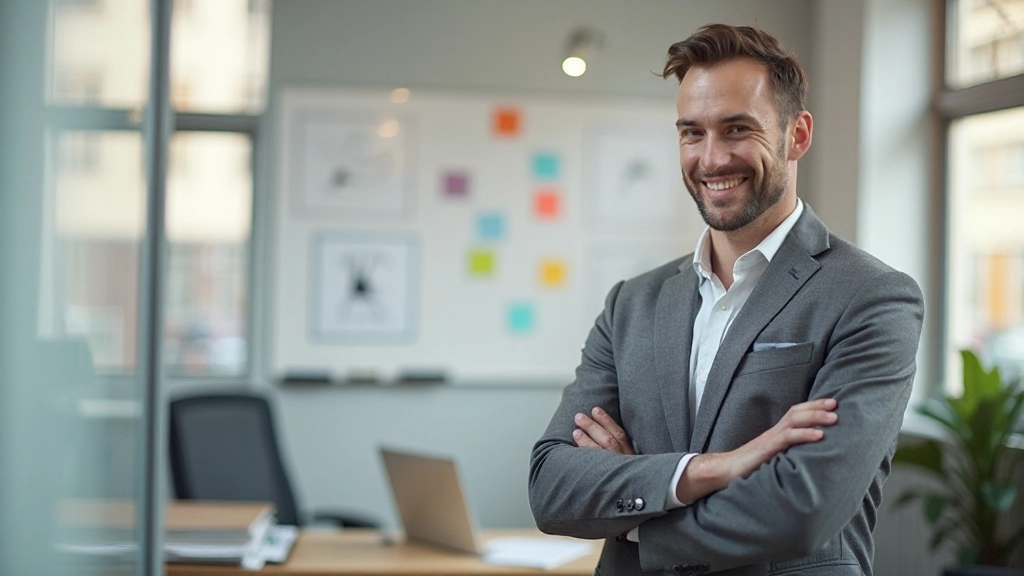 Inspirierende Arbeitsumgebung mit Planungsnotizen und Erfolgszielen an der Wand